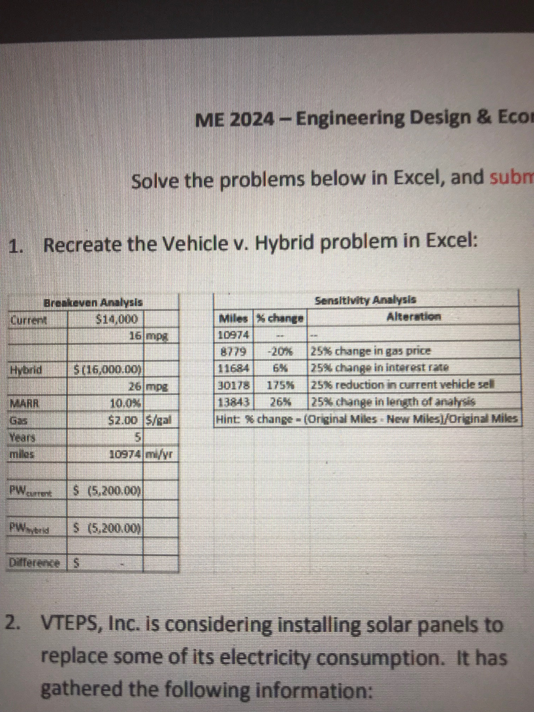 ME 2024- Engineering Design & Eco Solve the problems | Chegg.com