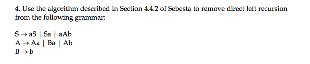 Use the algorithm described in Section 4.4.2 of | Chegg.com