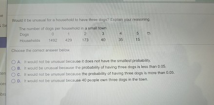 Solved Would it be unusual for a household to have three | Chegg.com