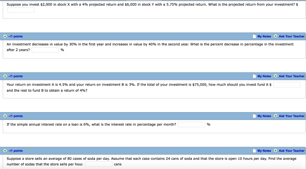 Solved Suppose you invest 2,000 in stock X with a 4