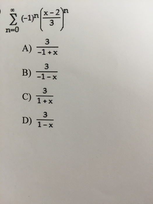 Solved Find the sum of the geometric series for those x for | Chegg.com