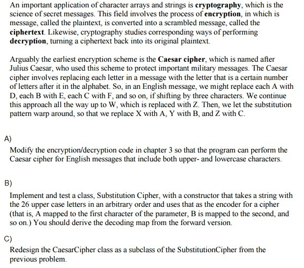 Message Encryption Using Character Shfiting Computer science Archive | February 16 2017 | Chegg.com