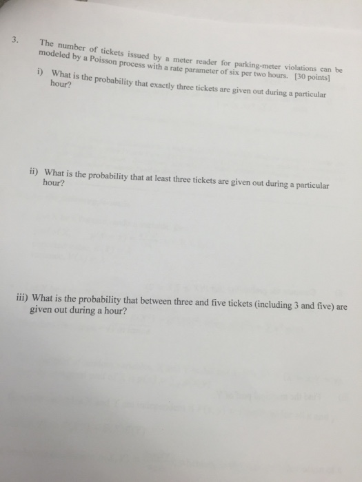 Solved The number of tickets issued by a meter reader for