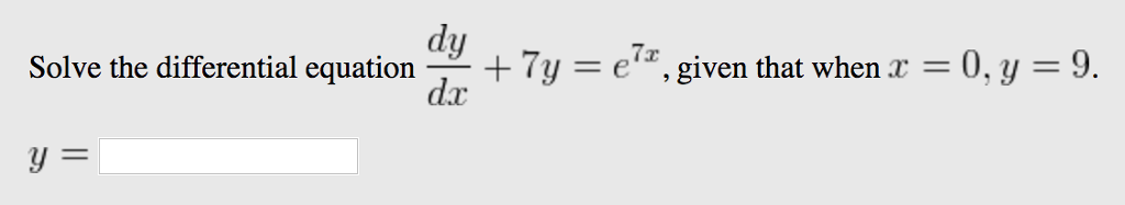 Solved Solve The Differential Equation Dy Dx 8y E 8x Chegg Solved Solve The Differential Equation Dy Dx 8y E 8x Chegg