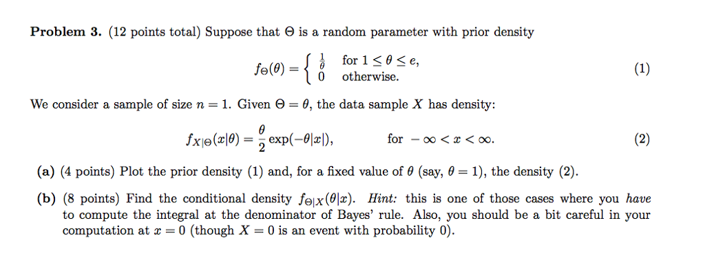 Solved Suppose that Theta is a random parameter with prior | Chegg.com