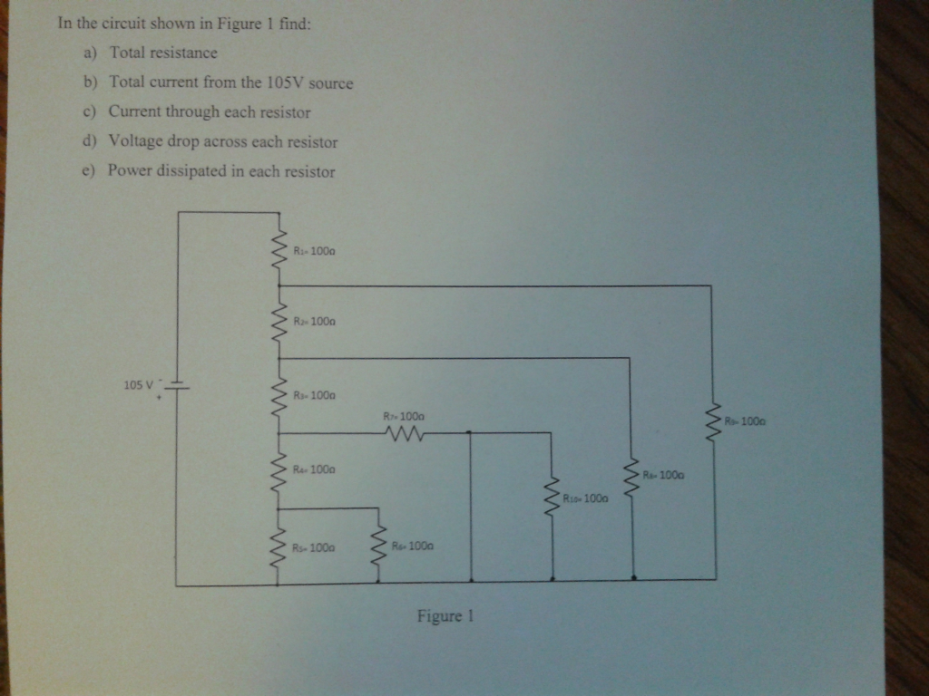 Solved Total Resistance, Total Current, Current Through Each | Chegg.com