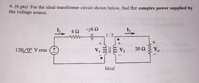 Solved For the ideal transformer circuit shown below, find | Chegg.com