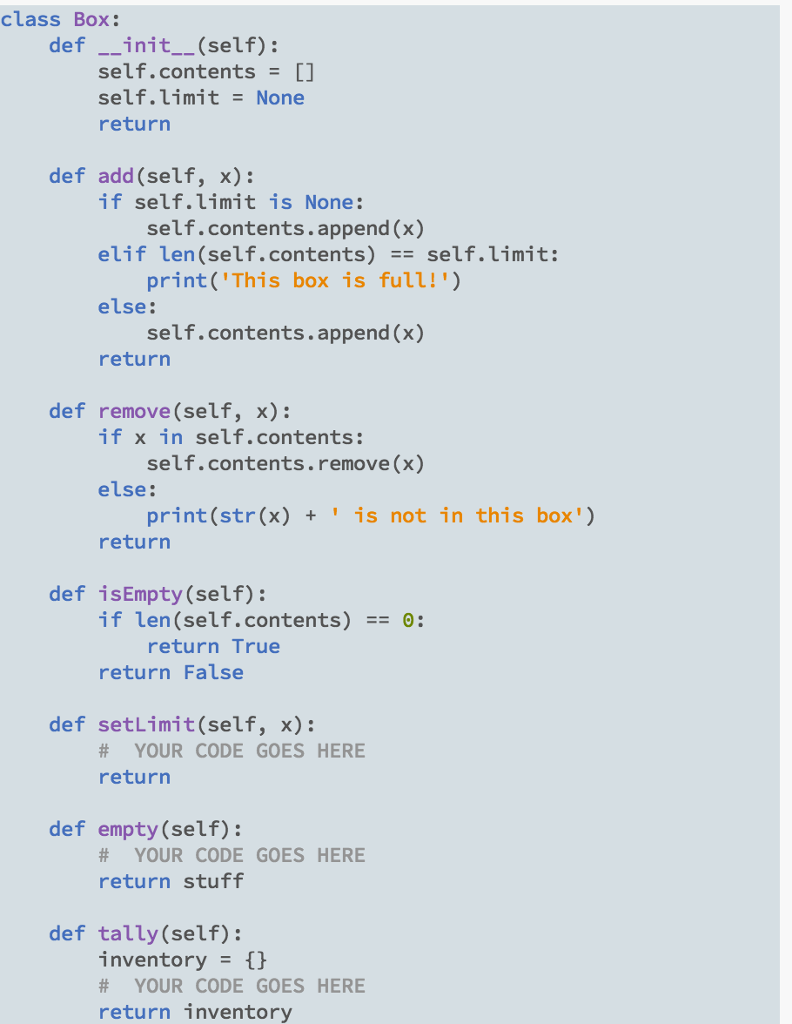 Solved The following class models a box. Just an ordinary, | Chegg.com