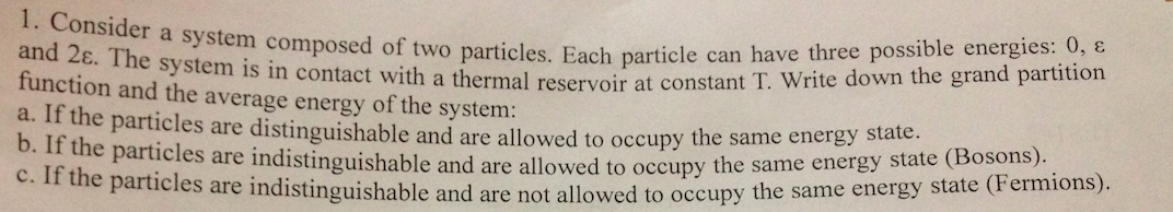 Consider a system composed of two particles. Each | Chegg.com