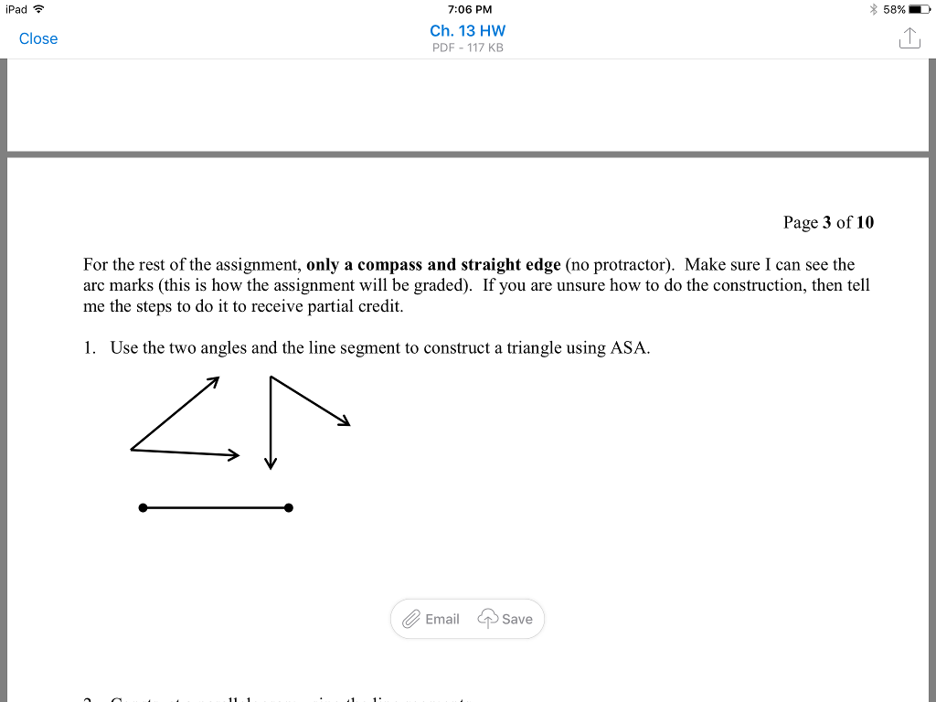 Solved For the rest of the assignment, only a compass and | Chegg.com