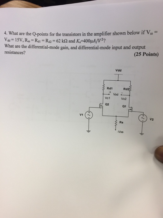 Solved What are the Qpoints for the transistors in the