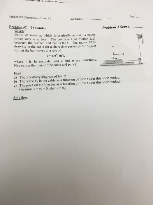 Solved Bar A of mass m, which is originally at rest, is | Chegg.com