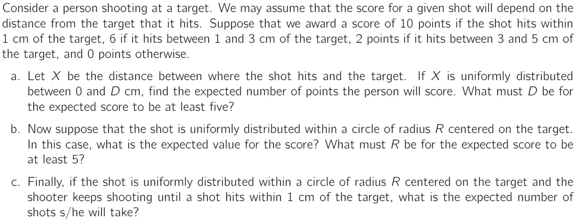 Consider A Person Shooting At A Target. We May Assume | Chegg.com