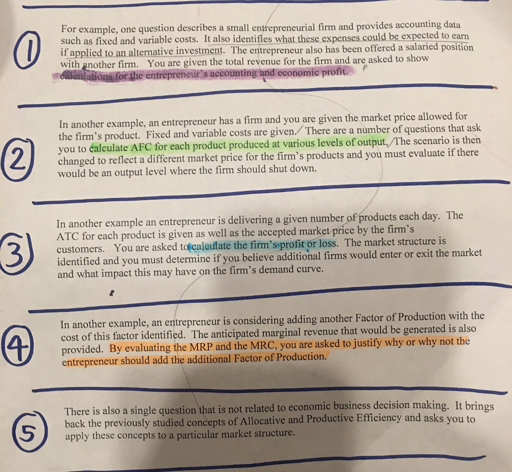 Solved For example, one question describes a small | Chegg.com