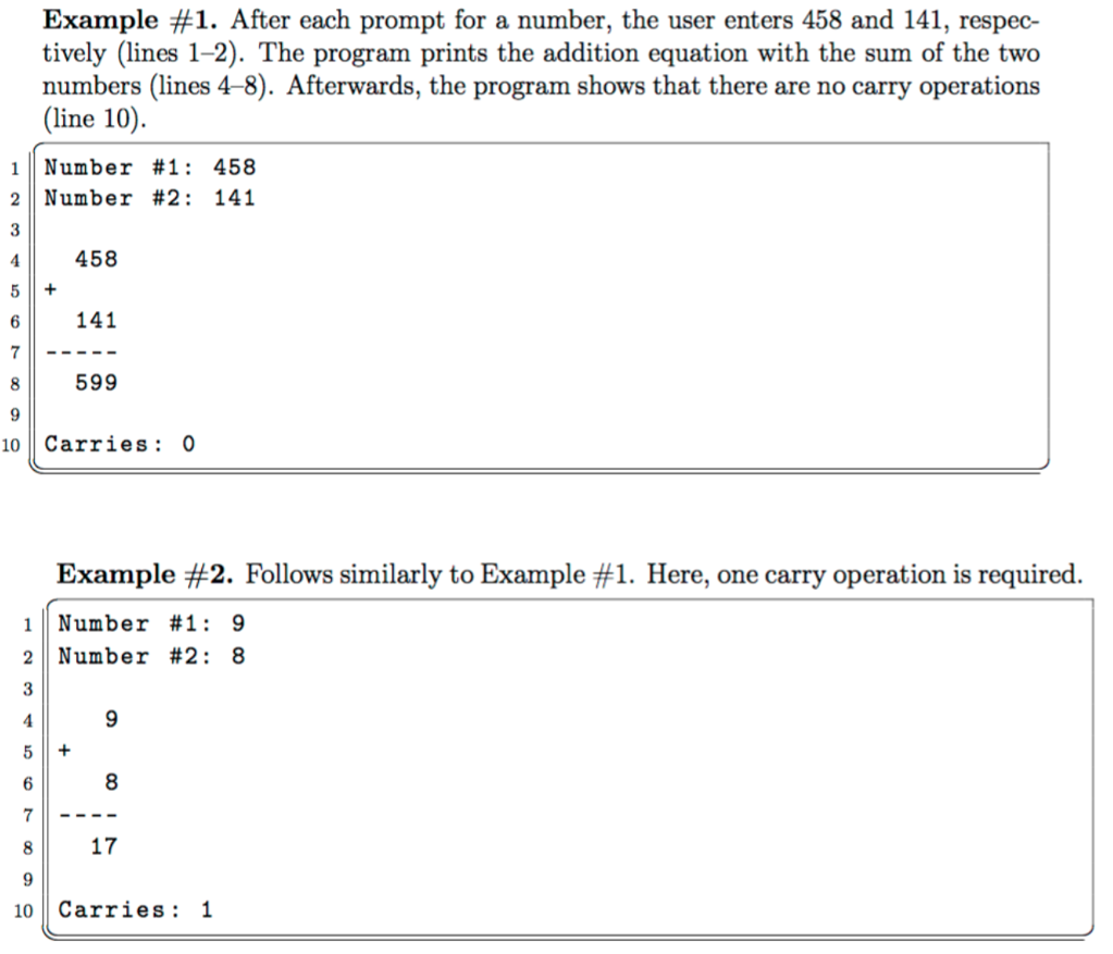 Solved Primary arithmetic. Write a program (called ql.py) | Chegg.com