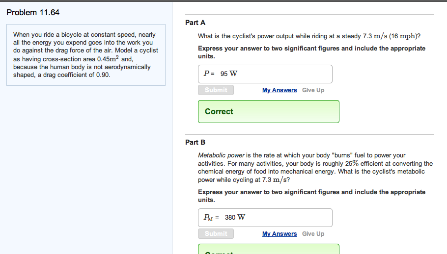 Solved Problem 11.64 Part A When you ride a bicycle at