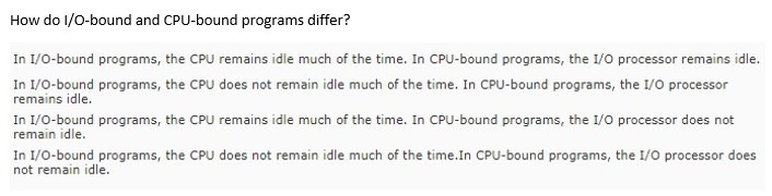 Solved How do 1/O-bound and CPU-bound programs differ? In | Chegg.com