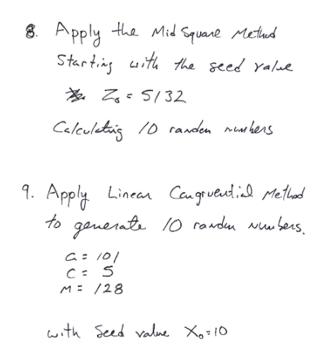 Solved Apply the Mid Square Method Starting with the seed | Chegg.com