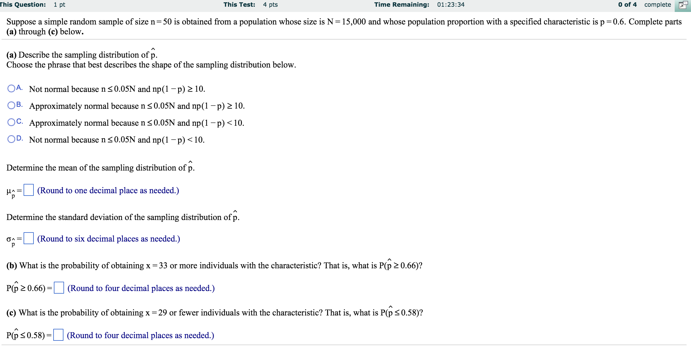 Solved Suppose a simple random sample of size n = 50 is | Chegg.com