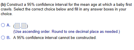 Solved (b) Construct a 95% confidence interval for the mean | Chegg.com