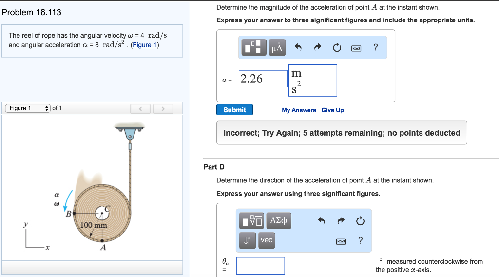 Solved The reel of rope has the angular velocity omega = 4 | Chegg.com