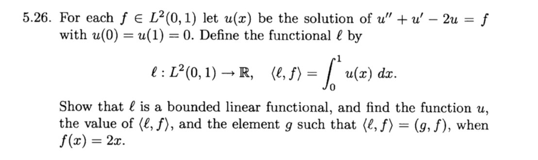 For each f belongs to L^2 (0,1) let u(x) be the | Chegg.com