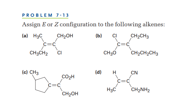 assigning z and e configuration