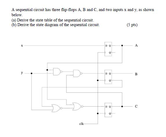 Solved A sequential circuit has three flip-flops A, B and C, | Chegg.com