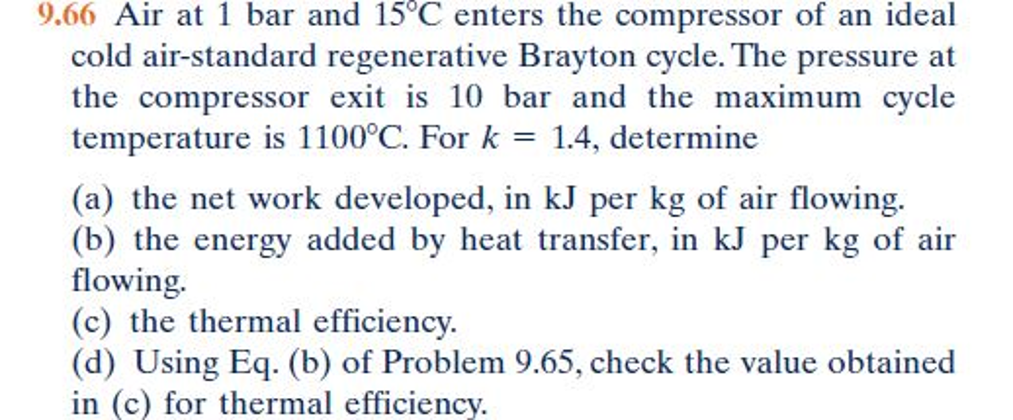 Solved Air at 1 bar and 15C enters the compressor of an | Chegg.com