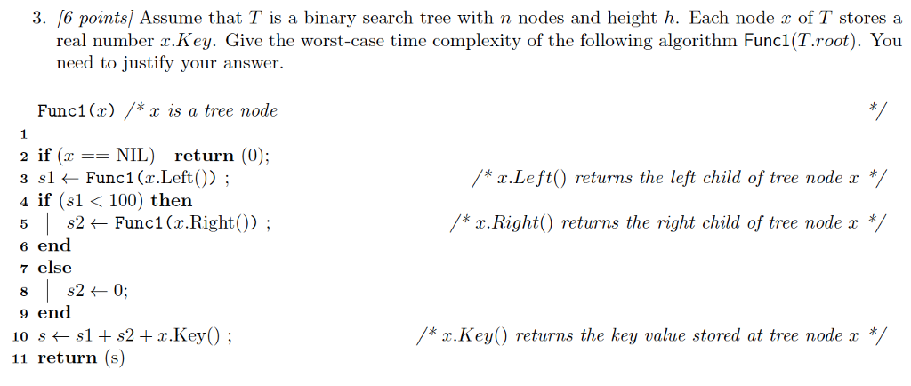 Solved 3. [6 points] Assume that T is a binary search tree | Chegg.com