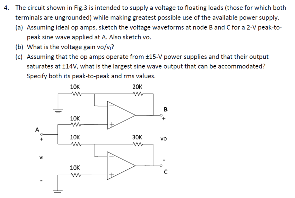 Solved The circuit shown in Fig.3 is intended to supply a | Chegg.com