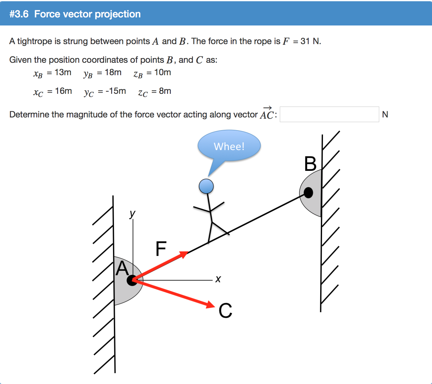 Solved A Tightrope Is Strung Between Points A And B. The | Chegg.com