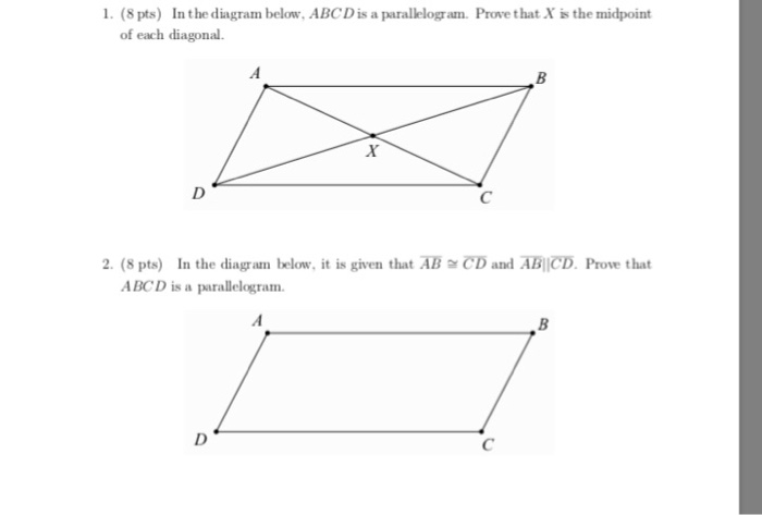 Solved In the diagram below. ABCD is a parallelogram. Prove | Chegg.com