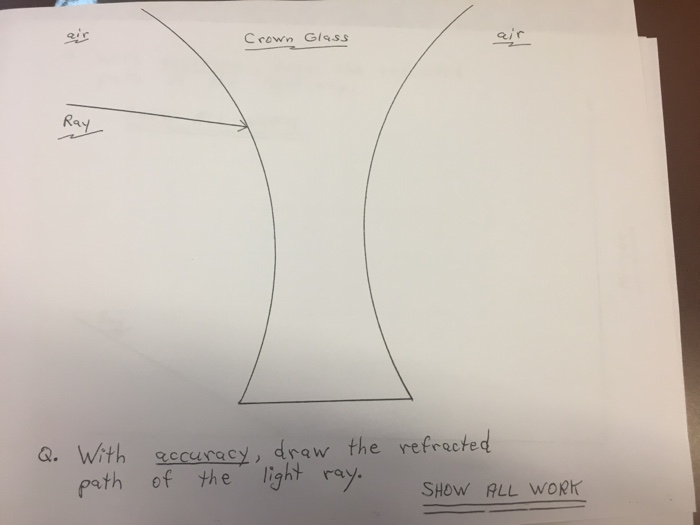 solved-with-accuracy-draw-the-refracted-path-of-the-light-chegg