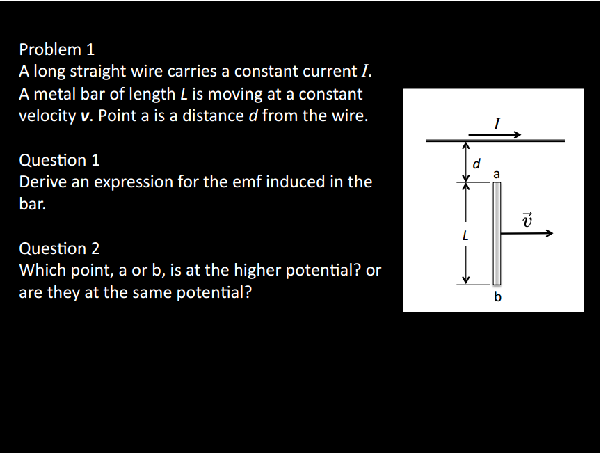 Solved A Long Straight Wire Carries A Constant Current L A 8302