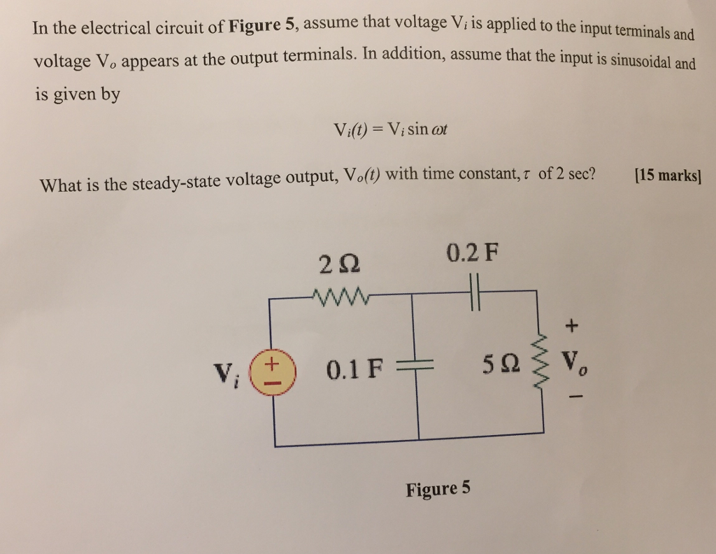 Solved In the electrical circuit of Figure 5, assume that | Chegg.com