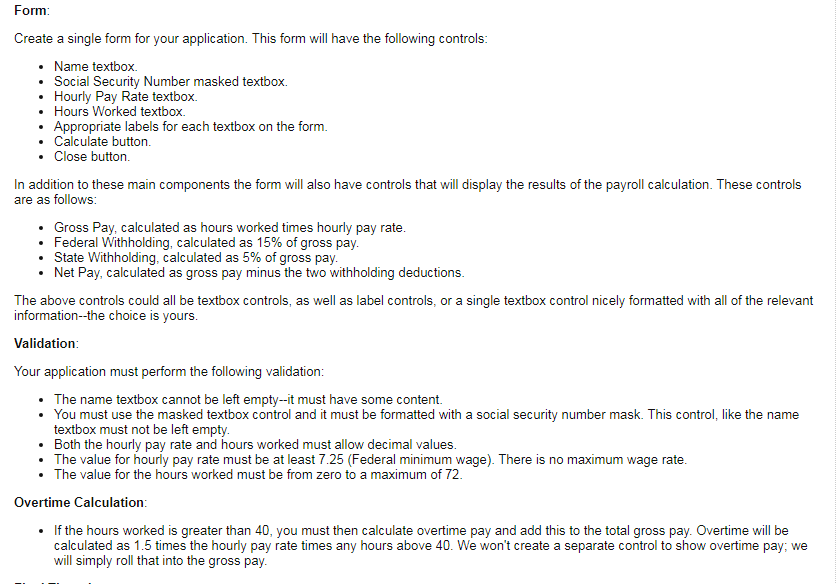 Solved Form Create a single form for your application. This | Chegg.com