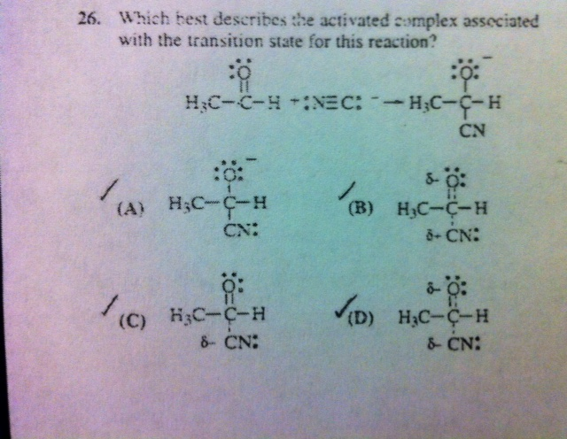 Solved Which is the activated complex with the transition | Chegg.com