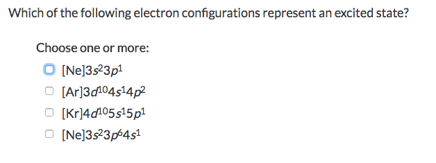 Solved Which of the following electron configurations | Chegg.com