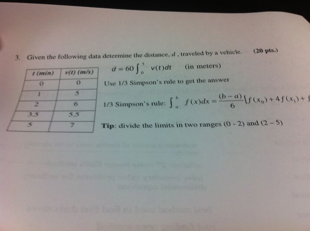 Solved Given the following data determine the distance, d . | Chegg.com