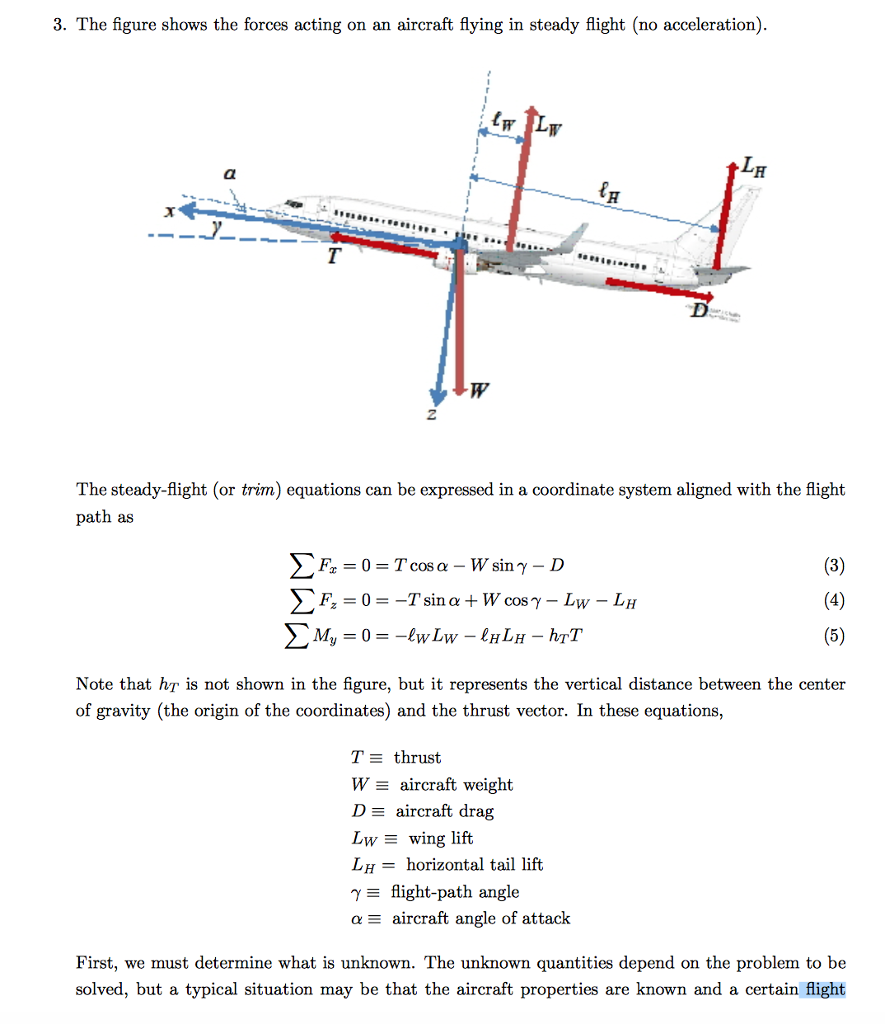 (Solved) - 3. The figure shows the forces acting on an aircraft flying ...