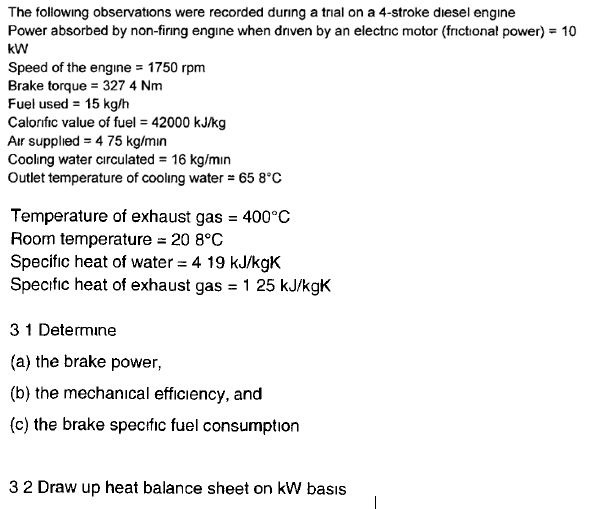 Solved The following observations were recorded during a