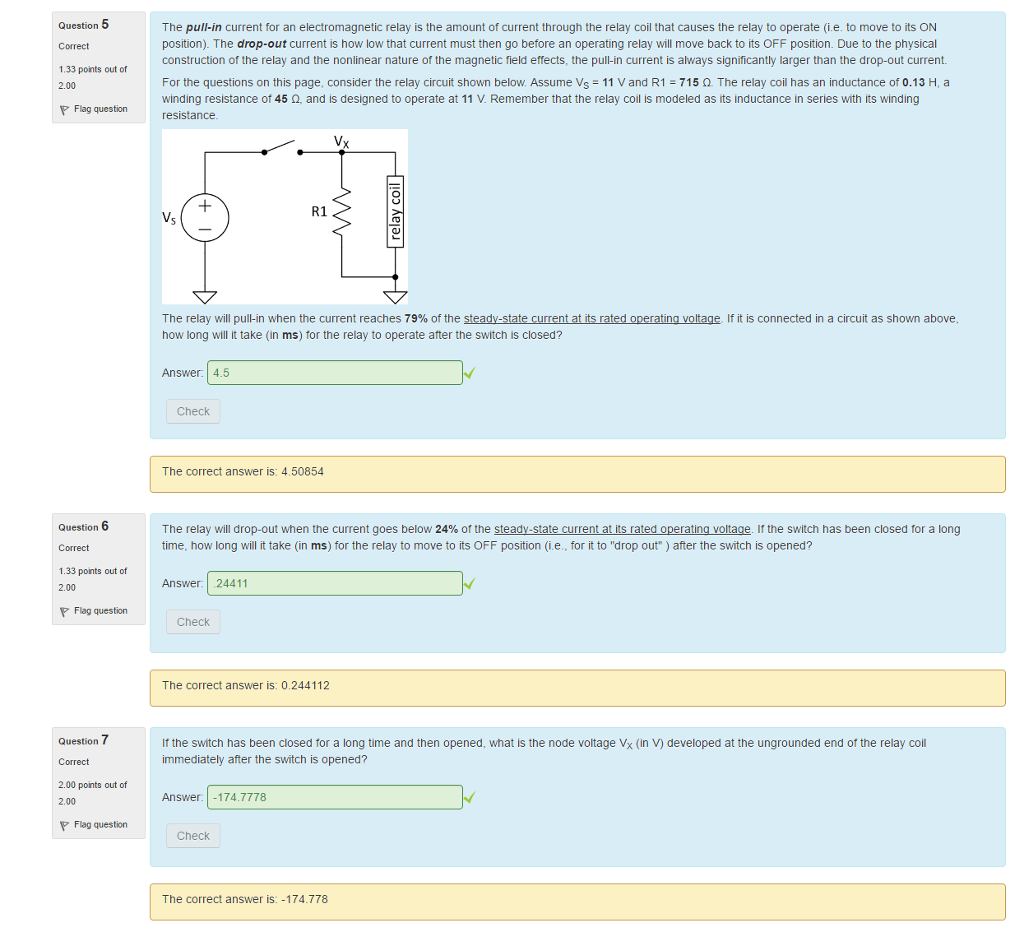 Solved The pullin current for an relay is