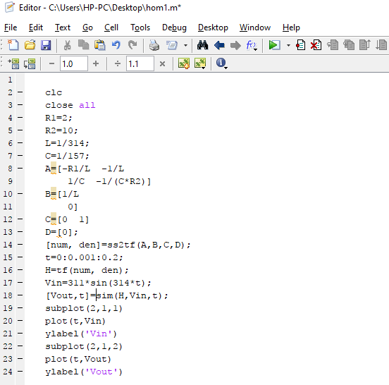 Solved By Matlab program why this code is not working via | Chegg.com