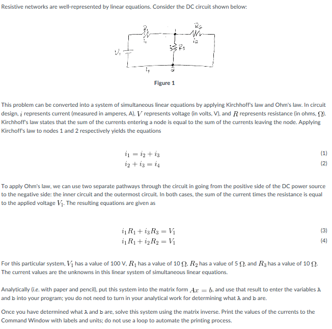 Solved Resistive networks are wellrepresented by linear