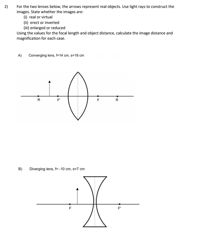 Solved 1 For the two mirrors below, the arrows represent