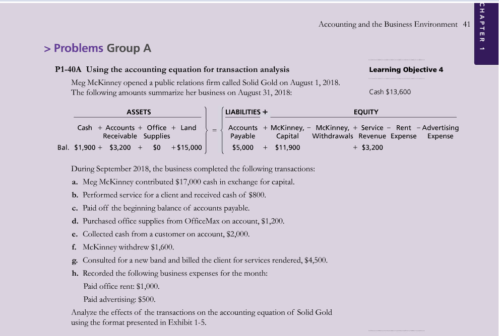Solved Accounting and the Business Environment 41 Problems | Chegg.com