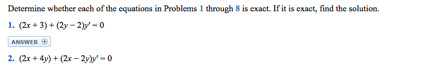Solved Determine whether each of the equations in Problems 1 | Chegg.com