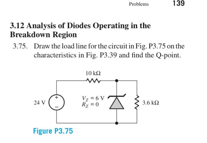 Solved Draw The Load Line For The Circuit In Fig P3 75 On Chegg