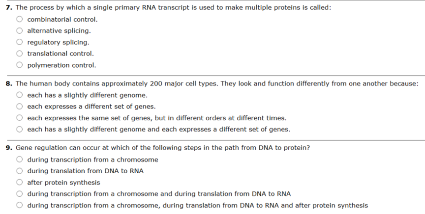 Solved The process by which a single primary RNA transcript | Chegg.com